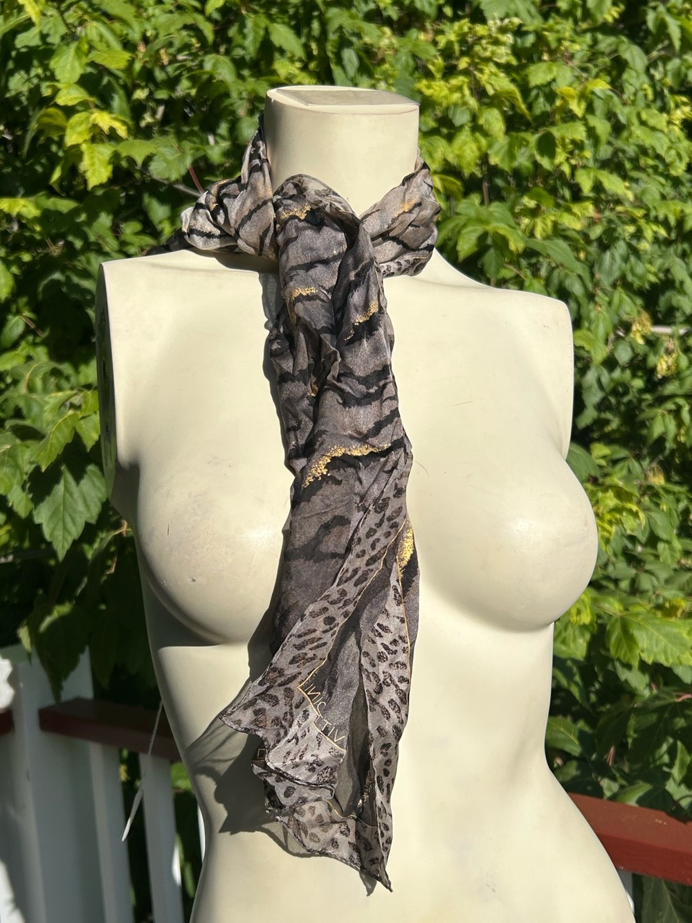 Semi-Sheer Animal Print Scarf